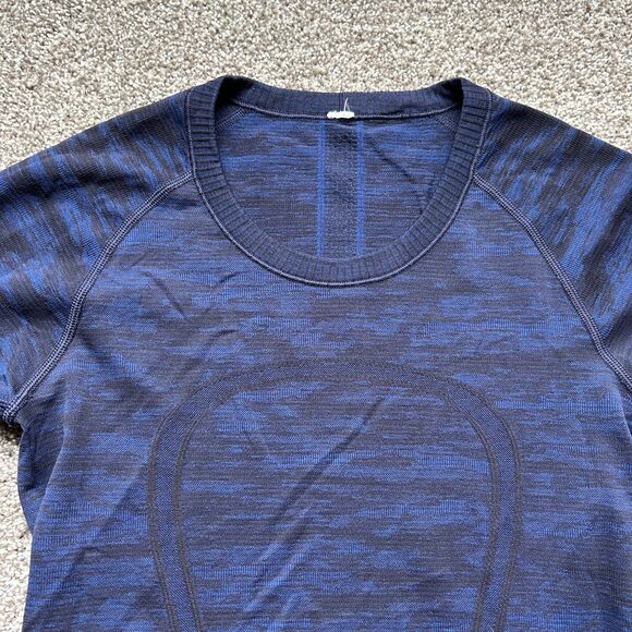 LULULEMON SWIFTLY TECH LONG SLEEVE SHIRT BLUE SZ 4 - Picture 6 of 6